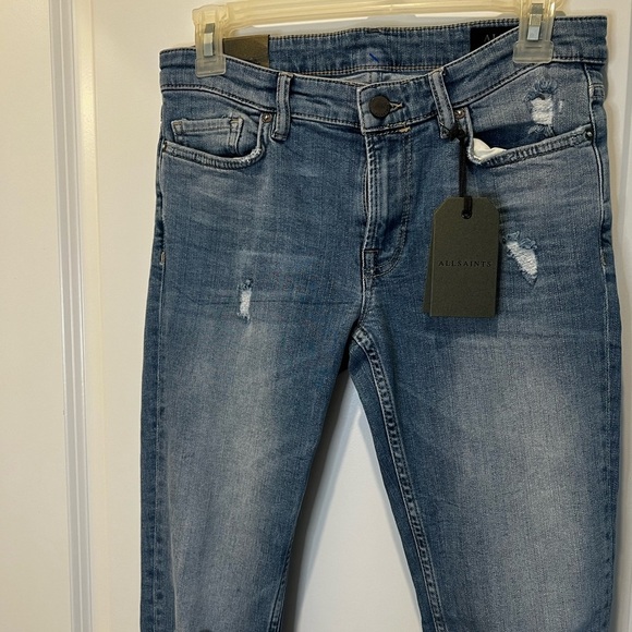 All Saints Distressed Cropped Denim Jeans Size 27 - Picture 5 of 10